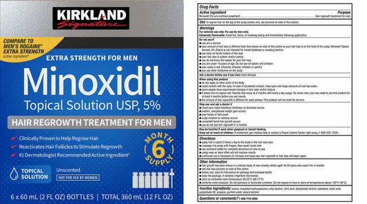 Kirkland Minoxidil Topical Solution 5% 6 Months supply CANADA